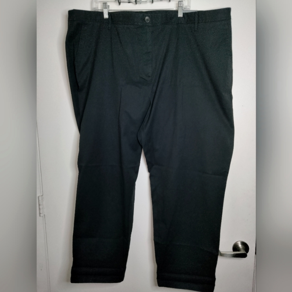 Talbots (Plus Size 24W) Black Below Waist Relaxed Chino Ankle Pants (NEW-NWT)